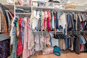 Walk in closet featuring hardwood / wood-style floors