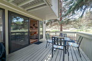 View of wooden deck