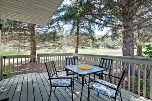 View of wooden deck