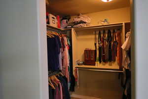 View of walk in closet