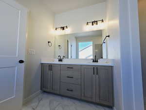 Bathroom featuring vanity