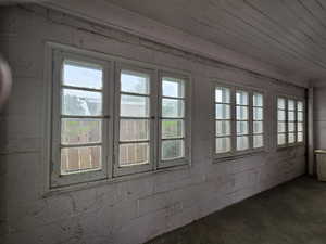 Enclosed porch.