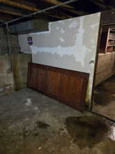 Original door and moldings in the basement.