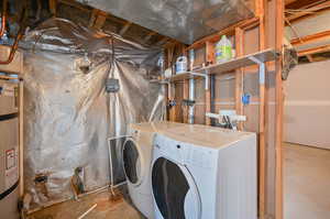 Clothes washing area with washing machine and dryer