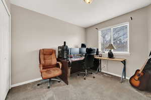 View of carpeted office space