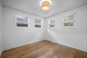 Unfurnished room featuring a wealth of natural light and light hardwood / wood-style flooring