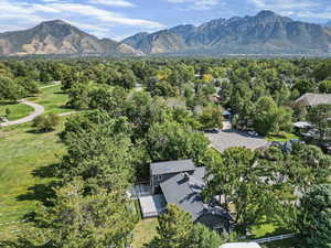 Bird's eye view featuring a mountain view