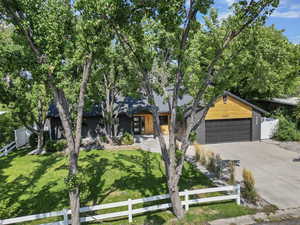 View of front of house with a front lawn