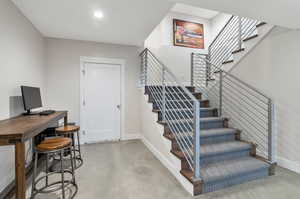 Stairs with concrete floors