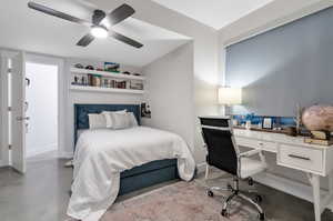 Bedroom featuring ceiling fan