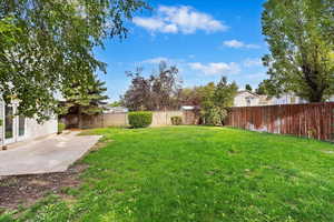 View of yard with a patio area