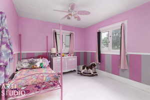 Bedroom with ceiling fan