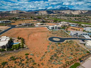 Aerial view featuring a mountain view