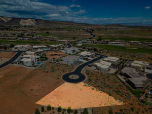 Drone / aerial view with a mountain view