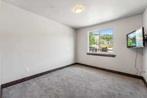 View of carpeted spare room