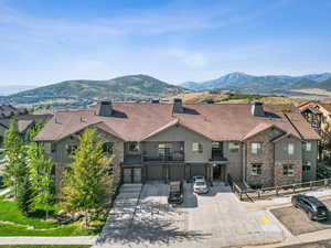 Exterior space featuring a mountain view