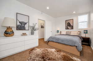 View of carpeted bedroom