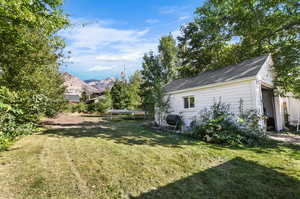 spacious backyard with mountain views