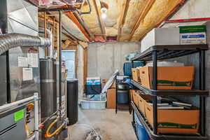 Basement with water heater