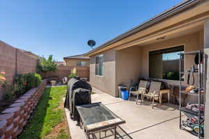 View of patio with grilling area