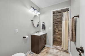 Bathroom in detached garage apartment