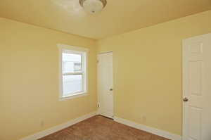 View of carpeted spare room