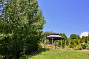 View of yard with a gazebo