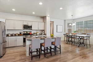 Kitchen with granite countertops and separate dining area