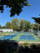 View of pickleball courts