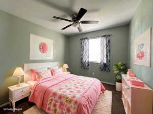 Third bedroom upstairs.  Ceiling fan.