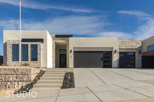 View of front facade with a garage