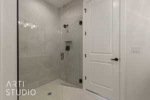 Bathroom featuring walk in shower