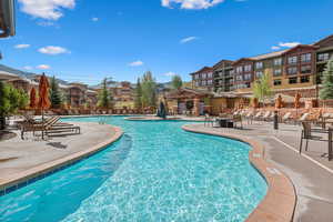 View of pool with a patio