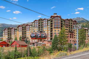 View of building exterior with a mountain view