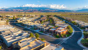 Aerial view featuring a mountain view