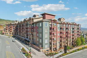 View of building exterior with a mountain view