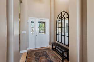 Foyer featuring light hardwood / wood-style flooring