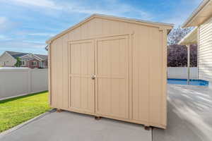 View of outdoor shed