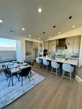 Dining area featuring hardwood / wood-style floors