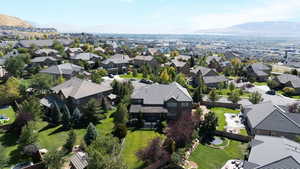 Drone / aerial view featuring a mountain view