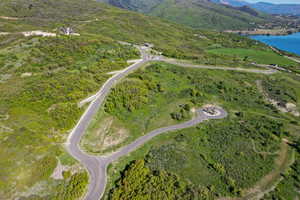 Drone / aerial view of a water and mountain view