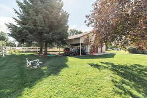 View of yard featuring a carport