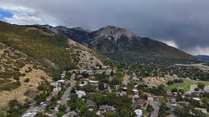 Exterior space featuring a mountain view