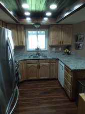 Kitchen with stone countertops