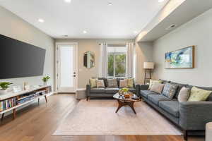 Living room featuring light hardwood / wood-style floors