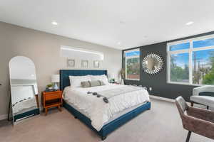 Bedroom featuring carpet flooring