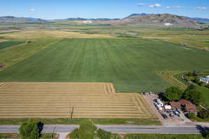 Bird's eye view with a mountain view and a rural view