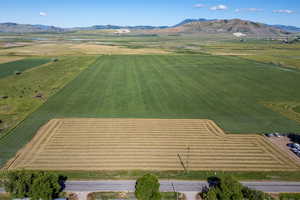 Bird's eye view with a mountain view and a rural view