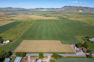 Aerial view with a mountain view and a rural view