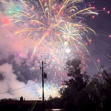 Layton City's 4th of July fireworks as photographed from the backyard